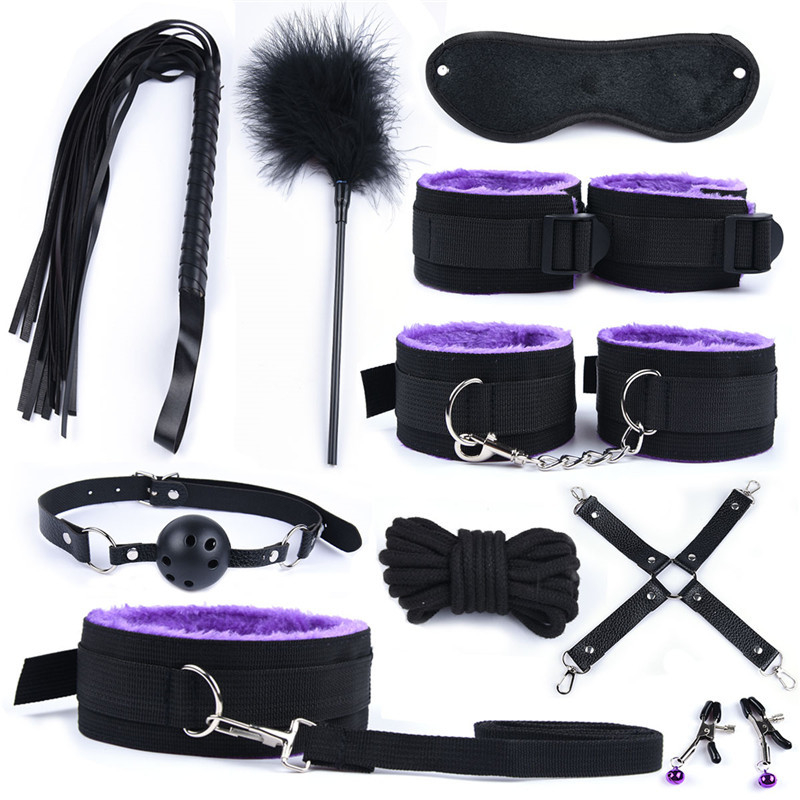 30 Pcs Sex Toys for Woman Adult Games Hand s Whip Mouth Gag Rope Metal Butt Plug Bdsm Bondage Set Anal Plug Dildo Vibrator Y191207