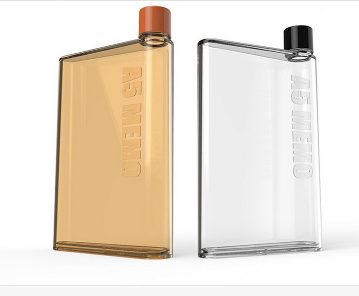 A5 A6 Paper Cup Bottles Flat Water Bottle Bpa Free Clear Book Portable Paper Pad Water Bottle Flat Drinks Kettle Notebook