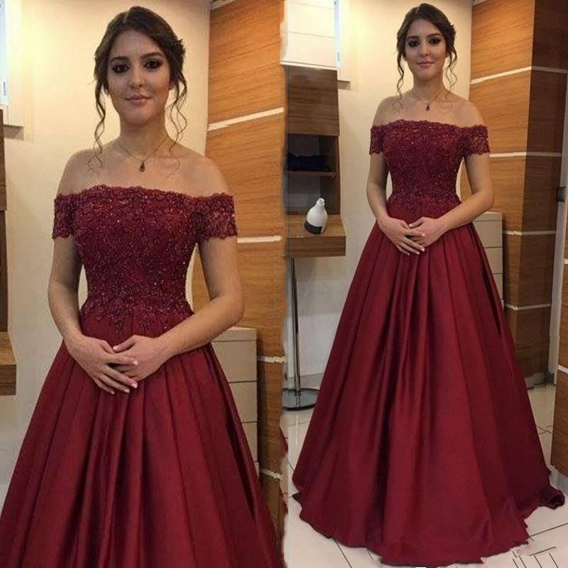 Burgundy Evening Dresses Off Shoulder Lace Prom Dresses with Beaded Appliques Sweep Train Satin Zipper Back Formal Party Gowns Z94, Dark navy
Burgundy Evening Dresses Off Shoulder Lace Prom Dresses with Beaded Appliques Sweep Train Satin Zipper Back Formal Party Gowns Z94, Dark navy
