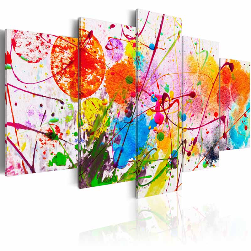 ( No Frame ) Canvas Print Colorful Watercolor Abstract Design for Home Decoration Modern Fashion Large Painting Choose Color & Size