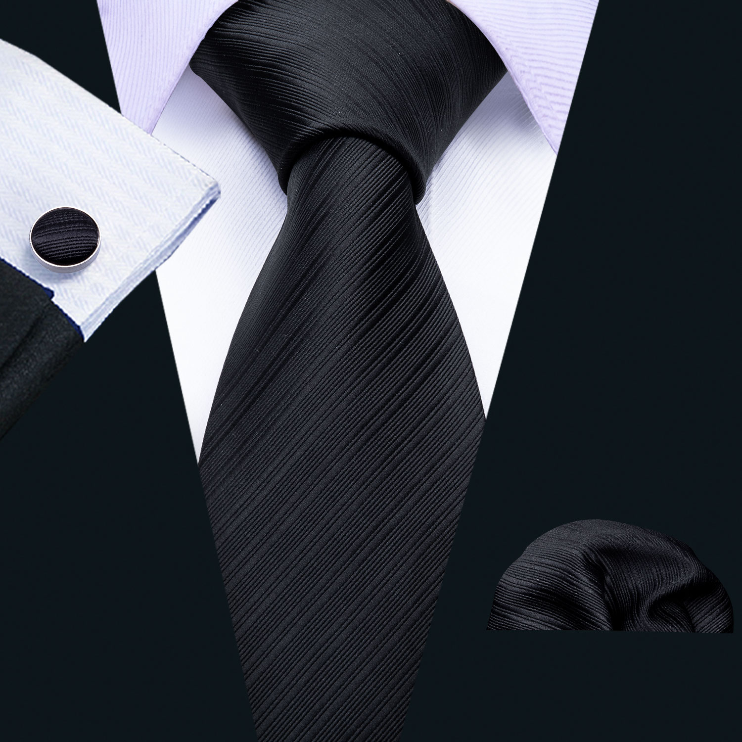 Fast Shipping Silk Ties For Men Black Solid Jacquard Woven With Handkerchief And Cuffs Wholesale Fashion Wedding Freeing Shipping N-5089, Black;blue
Fast Shipping Silk Ties For Men Black Solid Jacquard Woven With Handkerchief And Cuffs Wholesale Fashion Wedding Freeing Shipping N-5089, Black;blue