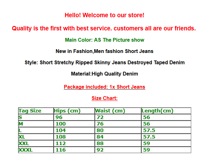 2018 Jeans Shorts Men Cool Street Clothes Mens Jeans Stretchy Ripped Skinny Biker Destroyed Taped Denim Shorts