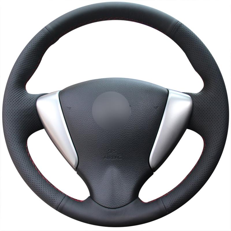 Black Genuine Leather Car Steering Wheel Cover for Tiida Sylphy Versa Versa Note 2014-2018 NV200 2018-2019 Sentra S
Black Genuine Leather Car Steering Wheel Cover for Tiida Sylphy Versa Versa Note 2014-2018 NV200 2018-2019 Sentra S