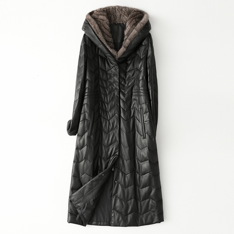 Genuine Sheepskin Leather Down Coat Women's Real Hooded Long Coats Winter Autumn Outwear Large Size -3XL, As pic
Genuine Sheepskin Leather Down Coat Women's Real Hooded Long Coats Winter Autumn Outwear Large Size -3XL, As pic