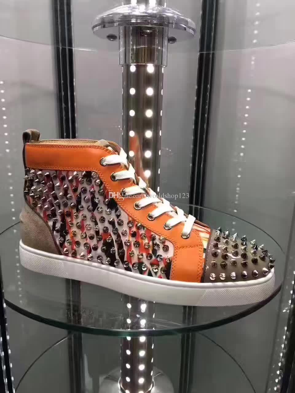 Men's High Top Shoes Sneakers Red Bottom Spiked Colors Studs +Suede Leather Men's Party Wedding Outdoor Walking Trainers Red Soles, Black
Men's High Top Shoes Sneakers Red Bottom Spiked Colors Studs +Suede Leather Men's Party Wedding Outdoor Walking Trainers Red Soles, Black