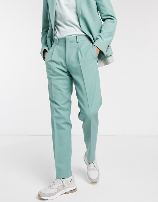 New Fashion Mint Green Men's Suit Wedding Tuxedo Formal Slim Fit One Button Groom Prom Dinner Blazer Suits(Jacket+Pants)