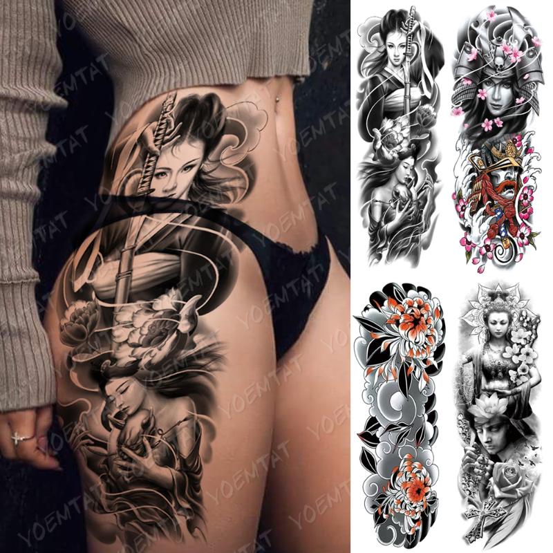 Large Arm Sleeve Tattoo Japanese Geisha Samurai Waterproof Temporary Tatto Sticker Gun Waist Leg Body Art Full Fake Tatoo Women
Large Arm Sleeve Tattoo Japanese Geisha Samurai Waterproof Temporary Tatto Sticker Gun Waist Leg Body Art Full Fake Tatoo Women