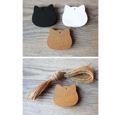 Cat Head Kraft Paper Tags Gift Wrap Labels DIY Wedding Birthday Note Blank Craft Gift Tag 5.2x6.5cm 300pcs/lot
