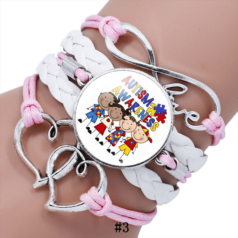 Autism Awareness Mom Care Children bracelets For Kid Boys Girls Glass Letter Charm Braided leather rope Bangle Fashion Inspirational Jewelry
Autism Awareness Mom Care Children bracelets For Kid Boys Girls Glass Letter Charm Braided leather rope Bangle Fashion Inspirational Jewelry
