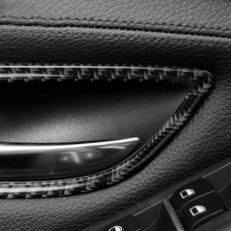Carbon Fiber Car Interior Door Handle Cover Trim Door Bowl Stickers decoration for BMW F10 5 Series 2011-2017 accessories
