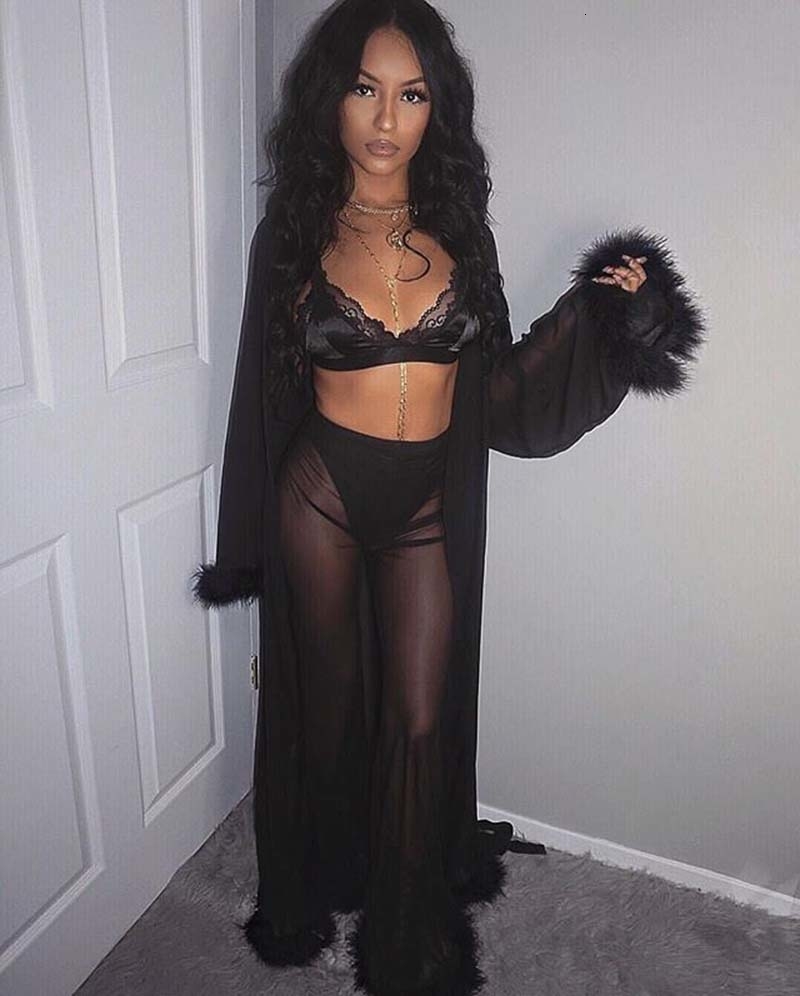 Women's 2-Piece Pink Mesh Tracksuit: Cute Faxu Fur Crop Top And Flare Pants Set For Sexy Party Outfits