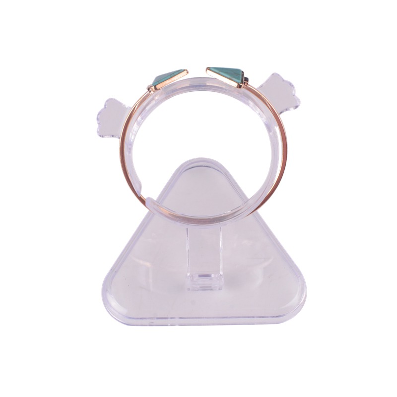 Fashion Green White Geometric Triangle Open Cuff Punk Bracelet Bracelet Marble Stone Bracelet