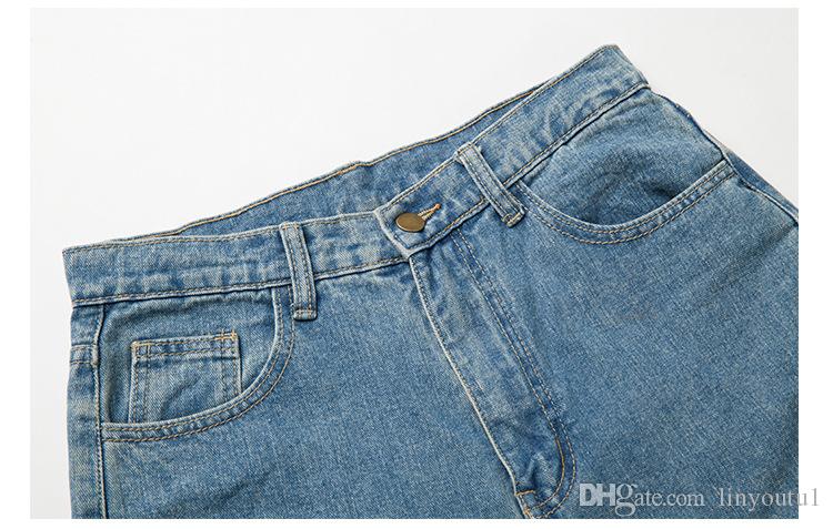 2020 Blue High Waist Mom 80s Jeans Casual Straight-led Denim for Ladies Straight-leg Casual Denim Ankle-length Pant