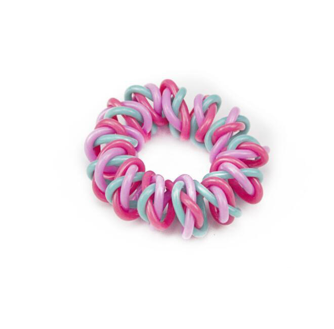 Women Girls Colorful Rainbow Spiral Hair Ties Rope Telephone Wire Plastic No Crease Coil Thickened Scrunchies Free Shipping