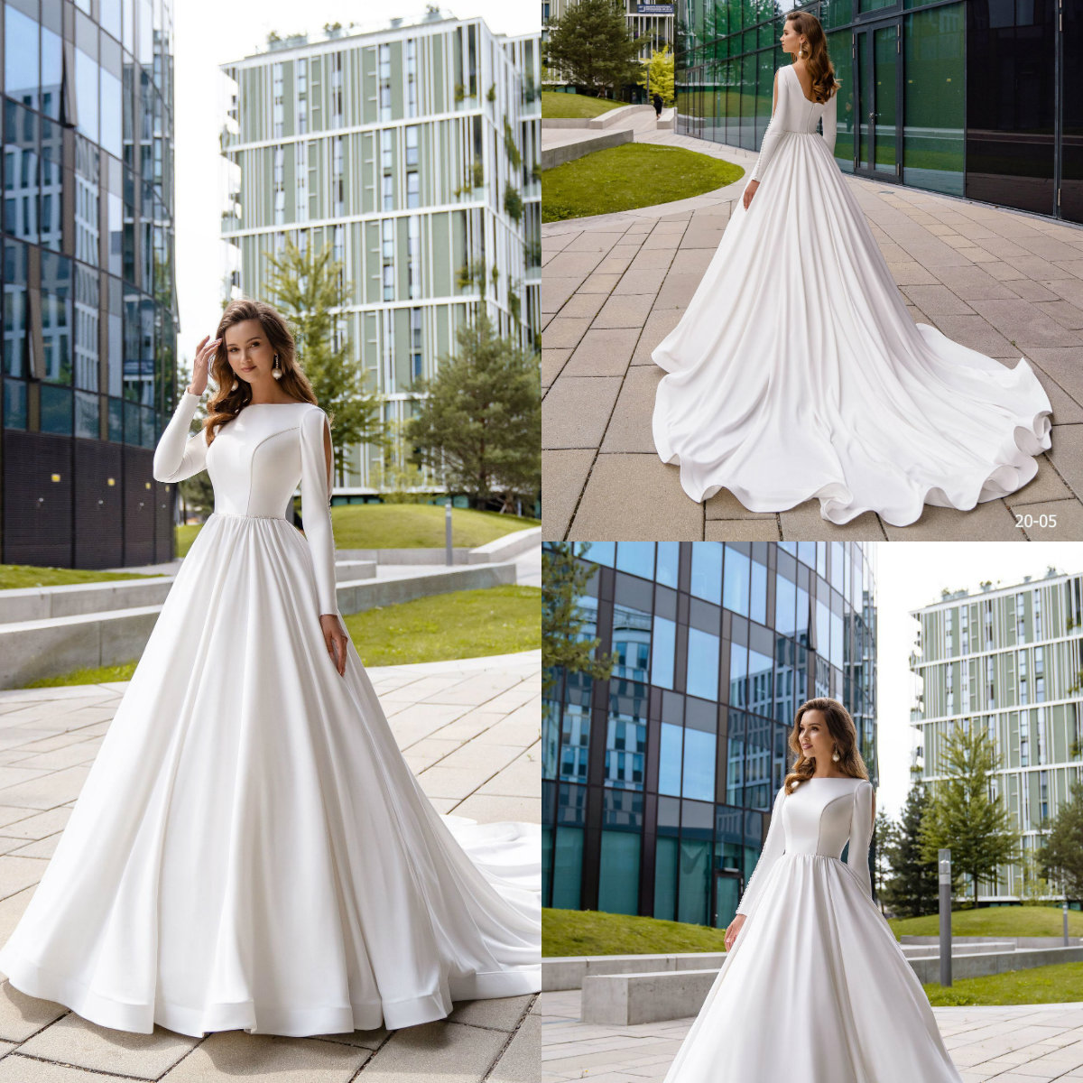 Elegant A Line Satin Wedding Dresses Jewel Neck Long Sleeve Robe De Mariee Sweep Train Boho Beach Wedding Dress Bridal Gowns, Water melon
Elegant A Line Satin Wedding Dresses Jewel Neck Long Sleeve Robe De Mariee Sweep Train Boho Beach Wedding Dress Bridal Gowns, Water melon