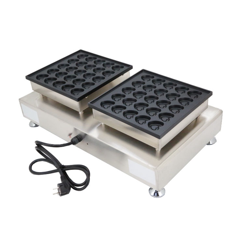 commercial use electric Dutch poffertjes maker machine 110v 220v mini heart pancake waffle iron baker pan making grill