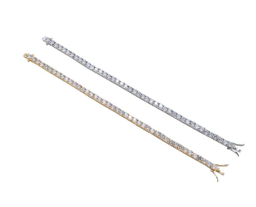 Tennis chain 3mm 4mm 5mm 18K gold silver copper micro inlaid zircon single row Bracelet hip hop rap men039s jewelry accessories