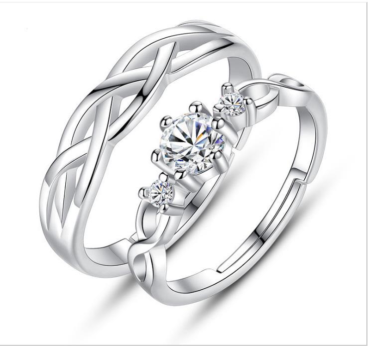 Pure silver couple ring original design of men's and women's pair ring