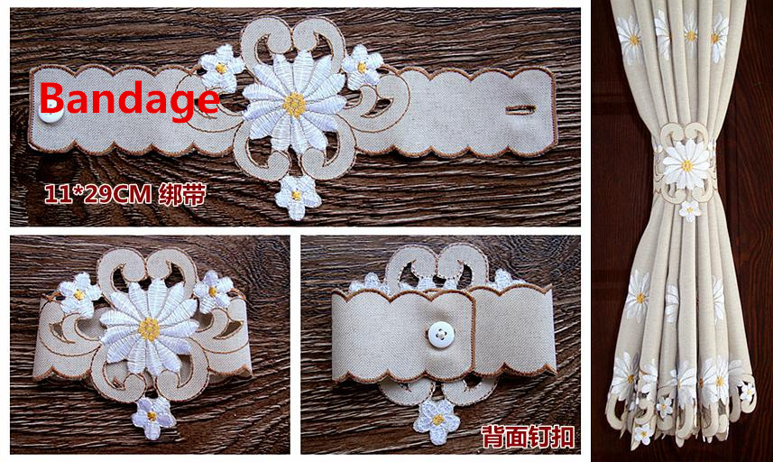 British Half-curtain Embroidered Window Valance Customize Light Shading Curtain for Kitchen Cabinet Door Curtain Home Decoration