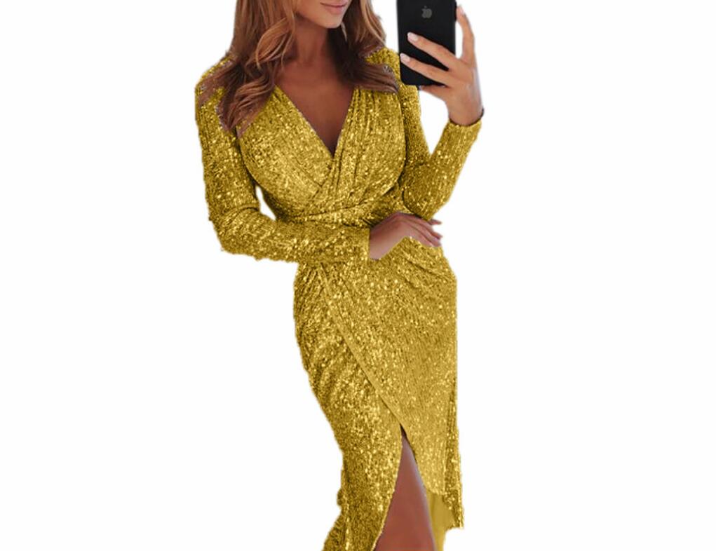 little black dress Knee Length Cocktail Dresses 2019 V Neck Long Sleeve Short Modest rose gold Sequins Arabic Prom Party Evening Gowns Cheap