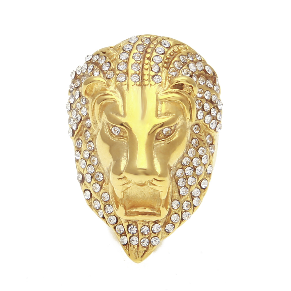 Iced out Lion head Rings For Mens Hip Hop crystal Rhinestone Gold animal Sign Rings women Rapper Hiphop Jewelry Gift
Iced out Lion head Rings For Mens Hip Hop crystal Rhinestone Gold animal Sign Rings women Rapper Hiphop Jewelry Gift