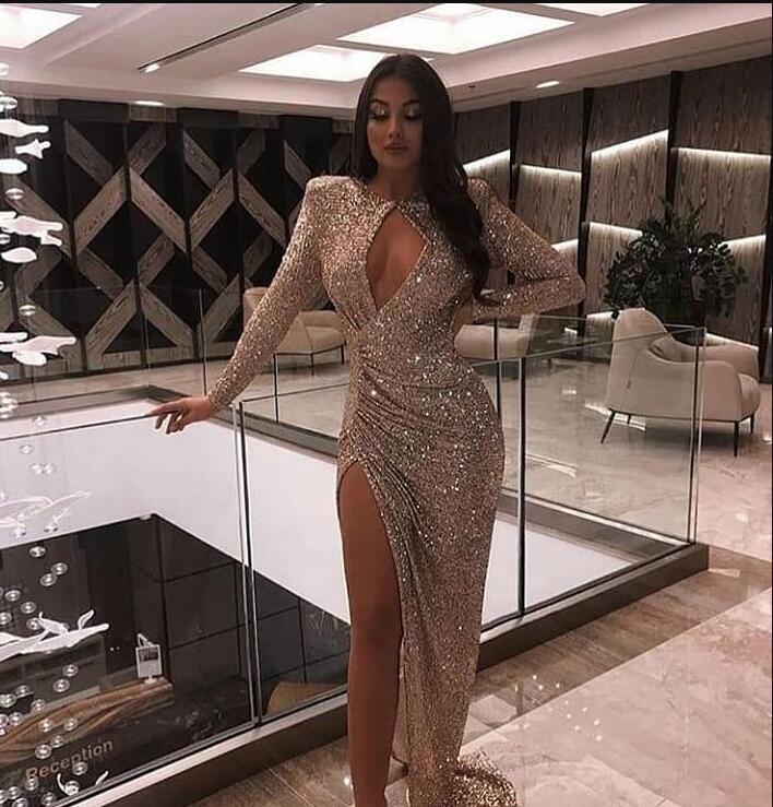 2019 Aso Ebi Arabic Sparkly Sequined Evening Dresses Long Sleeves High Split Prom Dresses Mermaid Formal Party Second Reception Gowns, Hunter
2019 Aso Ebi Arabic Sparkly Sequined Evening Dresses Long Sleeves High Split Prom Dresses Mermaid Formal Party Second Reception Gowns, Hunter