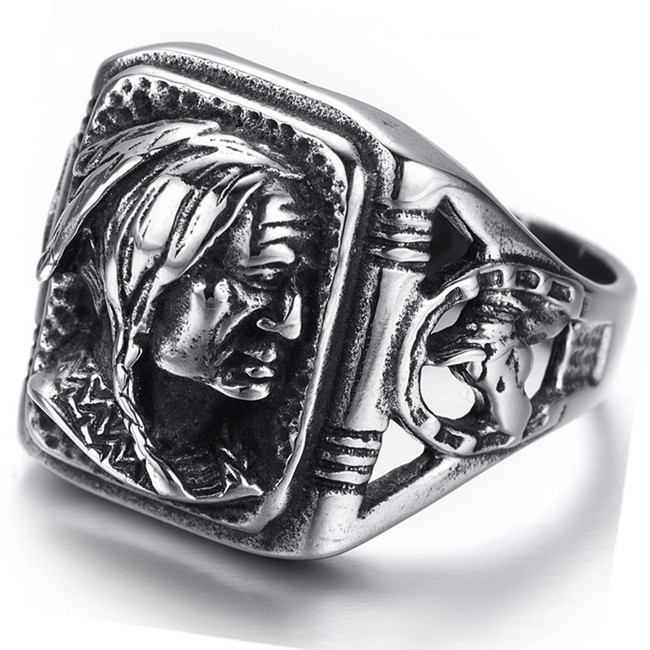 Men''s Jewelry Gothic Tribal American Indian Stainless Steel Ring Classics Punk Biker Band - Silver & Black - By Mate Rings
Men''s Jewelry Gothic Tribal American Indian Stainless Steel Ring Classics Punk Biker Band - Silver & Black - By Mate Rings