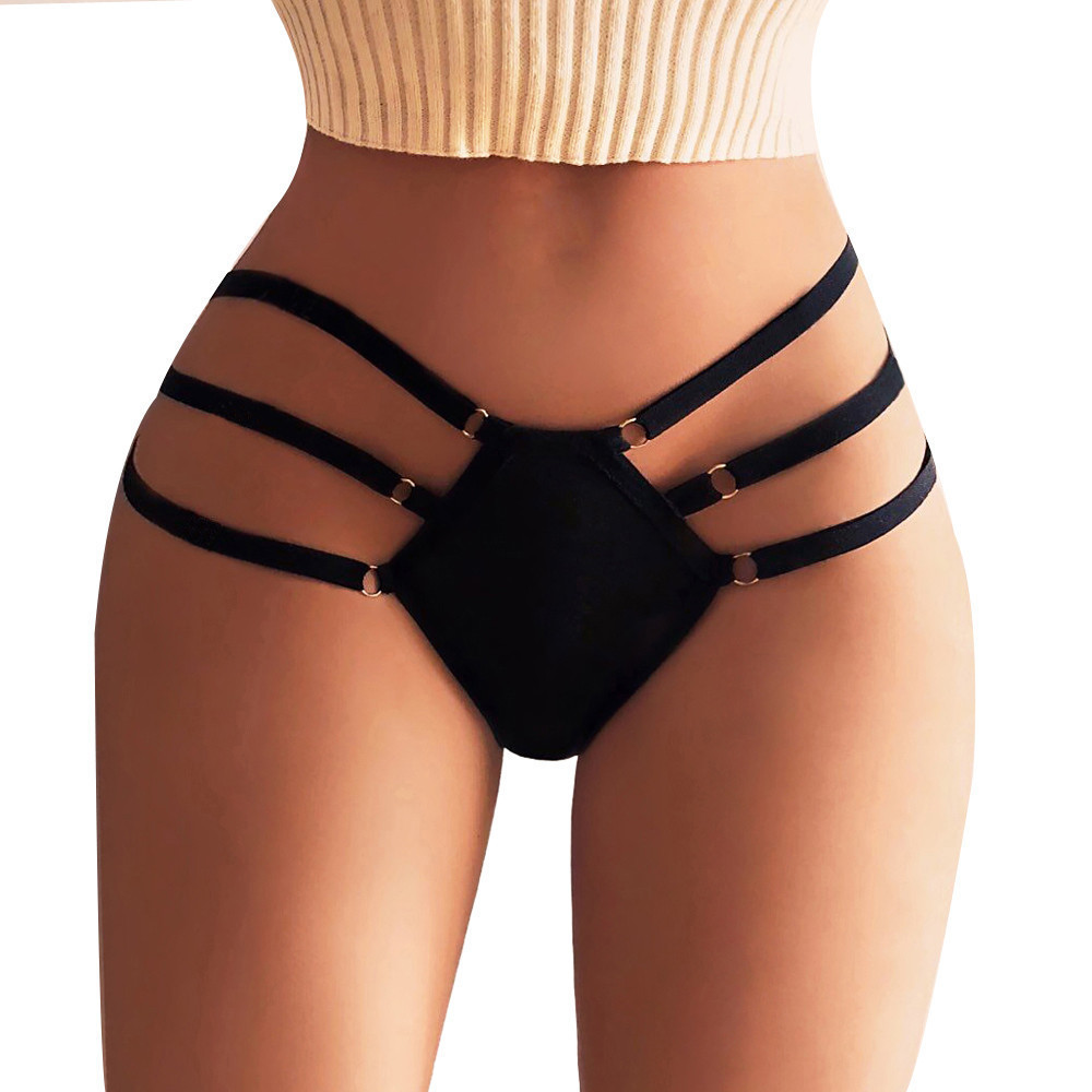 Womens Sexy Hollow Strappy G-string Underwear Panties T String Thongs Briefs Exotic Lingerie C19040401, Black
Womens Sexy Hollow Strappy G-string Underwear Panties T String Thongs Briefs Exotic Lingerie C19040401, Black