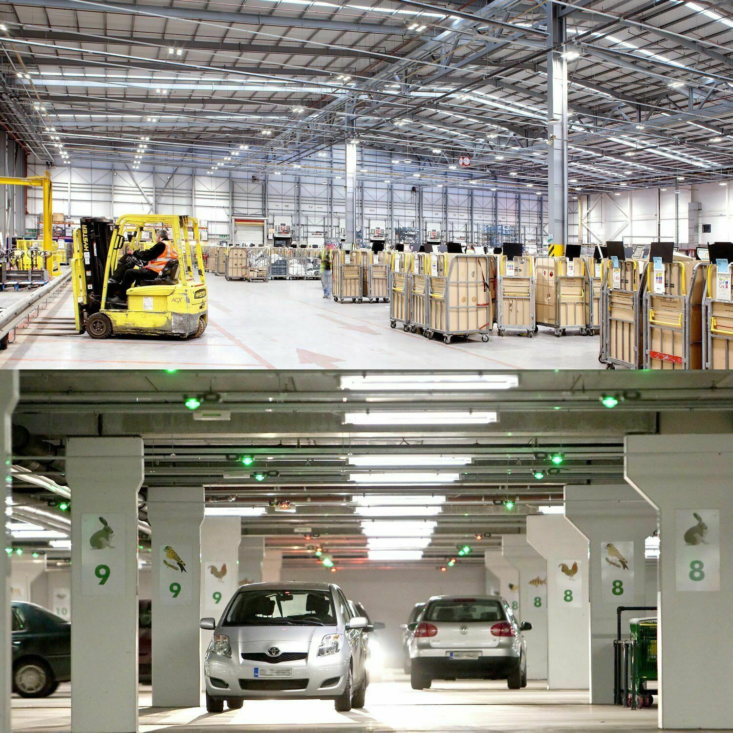 8Ft Led Shop Lights 8 feet Cooler Door Freezer LEDS Tubes Lighting Fixture 4 Row 144W 14400 lm V Shape Fluorescent Clear Cover Linkable Surface Mount 