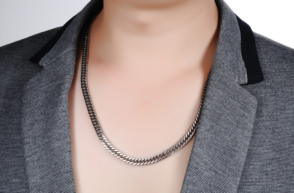 Heavy Thick Titanium Steel Chain Necklace Fashion Cool Men 316L Steel Steel Link Chain Jewelry Accessories
