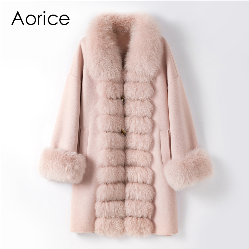 Aorice Women Free Size Genuine Wool Fur Coat Real Fur Collar Winter Female Lady Buckle Jacket Overcoat Cloth TX205605, Pink
Aorice Women Free Size Genuine Wool Fur Coat Real Fur Collar Winter Female Lady Buckle Jacket Overcoat Cloth TX205605, Pink