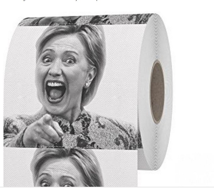 Wholesale- Hillary Clinton Toilet Paper Creative Hot Selling Tissue Funny Gag Joke Gift 10 pcs per set