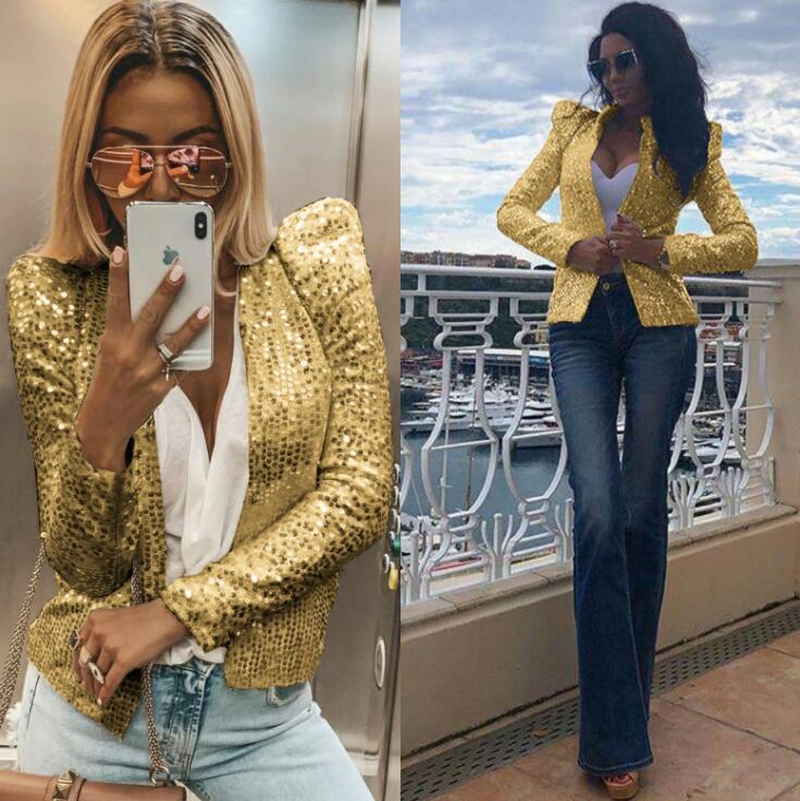 Women' Suits & Blazers Women Sequins Long Sleeved Shiny Party Blazer Coat Casual Sleeve Jackets Chemise Office Performance Stage, Black
Women' Suits & Blazers Women Sequins Long Sleeved Shiny Party Blazer Coat Casual Sleeve Jackets Chemise Office Performance Stage, Black