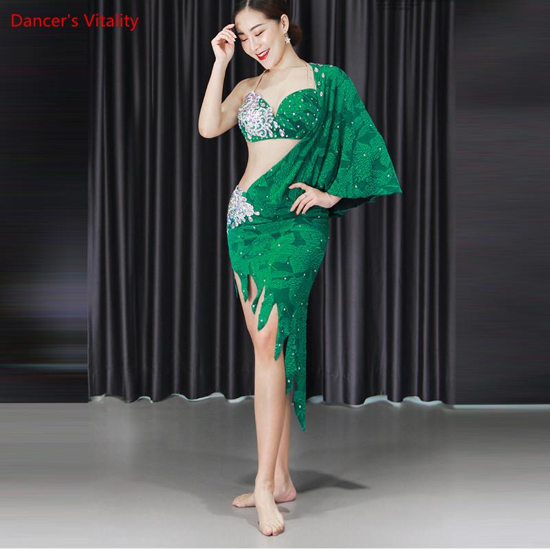 New Belly dance Clothes Professional Bellydance Dress Performance Costume Sexy Single Split:Bra & Skirt & Sleeve 3pcs Set, Green
New Belly dance Clothes Professional Bellydance Dress Performance Costume Sexy Single Split:Bra & Skirt & Sleeve 3pcs Set, Green