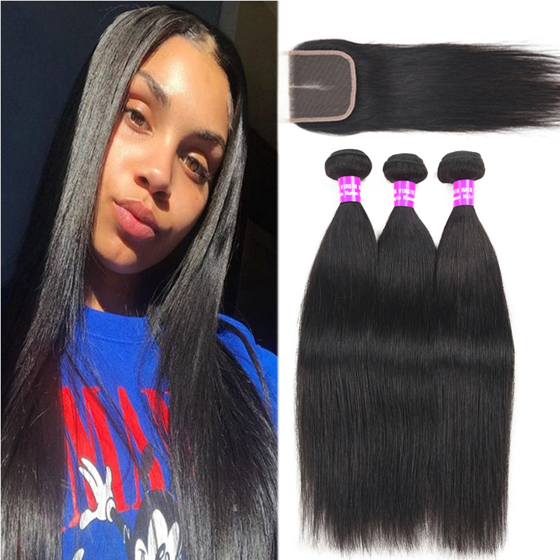 9A Brazilian Virgin Hair With Closure Straight Loose Deep Wave 3 Bundles Hair With 4x4 Lace Closure Unprocessed Human Hair Weave Extensions
9A Brazilian Virgin Hair With Closure Straight Loose Deep Wave 3 Bundles Hair With 4x4 Lace Closure Unprocessed Human Hair Weave Extensions