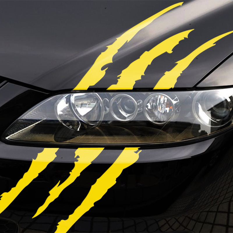 Car Sticker Creative Animal Claw Mark Personality Light Eyebrow Decoration Car Body Vinyl Decal Auto Funny Waterproof Stickers