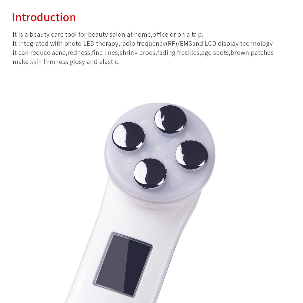 Cleaning Facial Mesotherapy Electroporation RF Radio Frequency LED Pon Face Lifting Tighten Wrinkle Removal Skin Care Massager