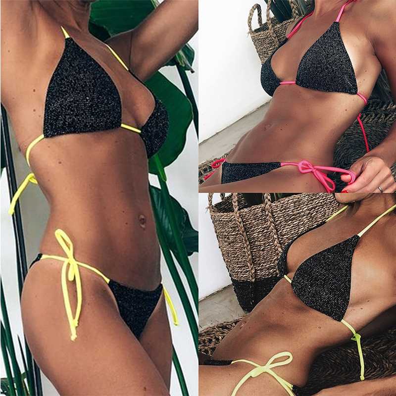 2020 Summer Off Shoulder Sexy Lace Up Halter Sleeveless Two Pieces Women Bikini Sets Women Swimsuit Swimwear
2020 Summer Off Shoulder Sexy Lace Up Halter Sleeveless Two Pieces Women Bikini Sets Women Swimsuit Swimwear