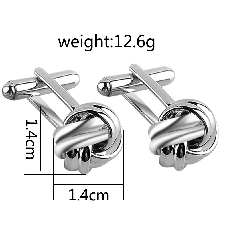 French Style Fashion Knot Design Men Cufflinks Gold Silver Black Party Suit Shirt Cuff Buttons Male Personalized Gemelos