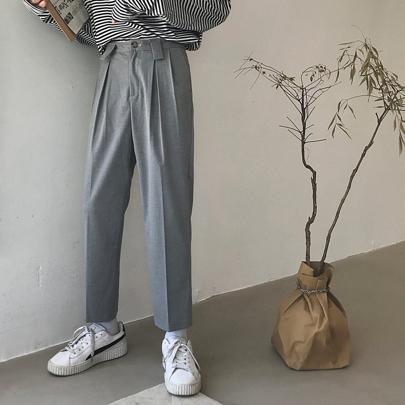 2020 Men's Leisure Cotton Suit Pants Mens High Quality Fabrics Harem Casual Pants Western-style Light Grey/black Color Trousers
2020 Men's Leisure Cotton Suit Pants Mens High Quality Fabrics Harem Casual Pants Western-style Light Grey/black Color Trousers
