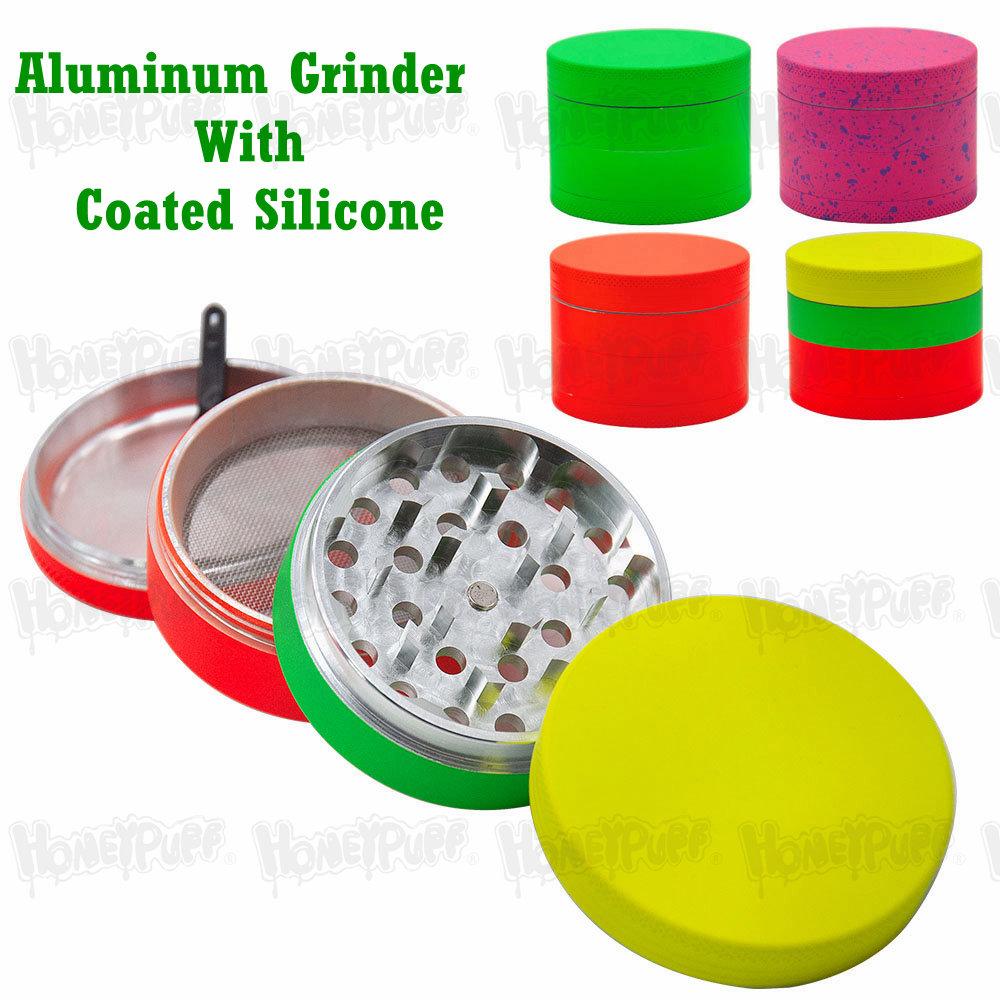 Aluminum Tobacco Herb Grinder With Coated Silicone 2.5 Inch 4 Piece Silicone Smoking Grinders Metal Smoke Hand Muller vs sharpstone grinder
Aluminum Tobacco Herb Grinder With Coated Silicone 2.5 Inch 4 Piece Silicone Smoking Grinders Metal Smoke Hand Muller vs sharpstone grinder