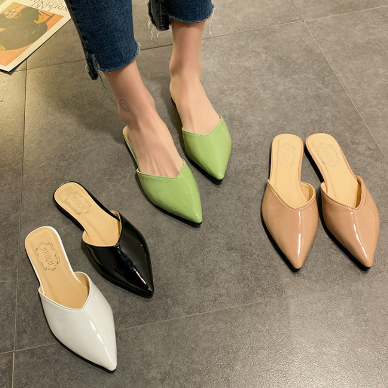 Spring Women Shoes Candy Color Leather Mules Slippers Pointed Toe Flats Slipper Women Flip Flop Sandals Sandalias Mujer JJ46, Black
Spring Women Shoes Candy Color Leather Mules Slippers Pointed Toe Flats Slipper Women Flip Flop Sandals Sandalias Mujer JJ46, Black