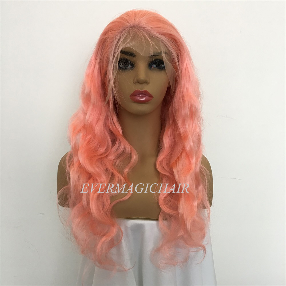 Ombre T1B/Pink Full Lace Human Hair Wigs Body Wave Brazilian Virgin Human Hair 150 Density Lace Front wig With Baby Hair Glueless