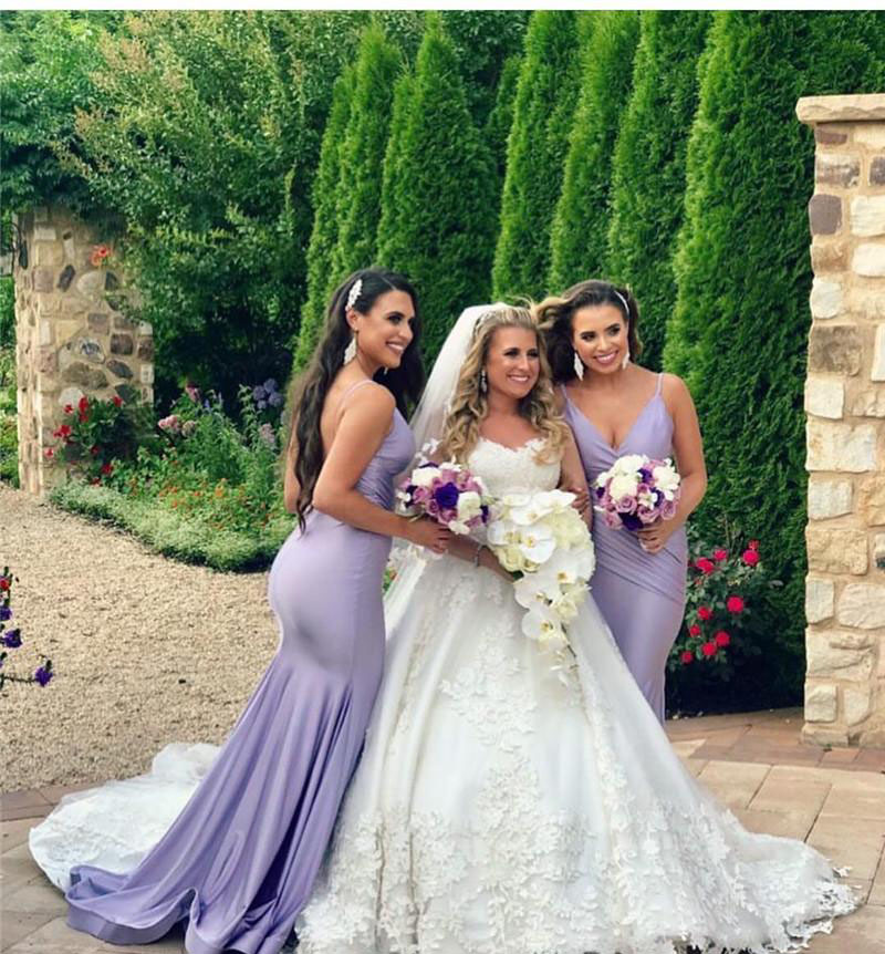Mermaid Bridesmaid Dress Cheap Lavender Western Summer Country Garden Formal Wedding Party Guest Maid of Honor Gown Plus Size Custom Made