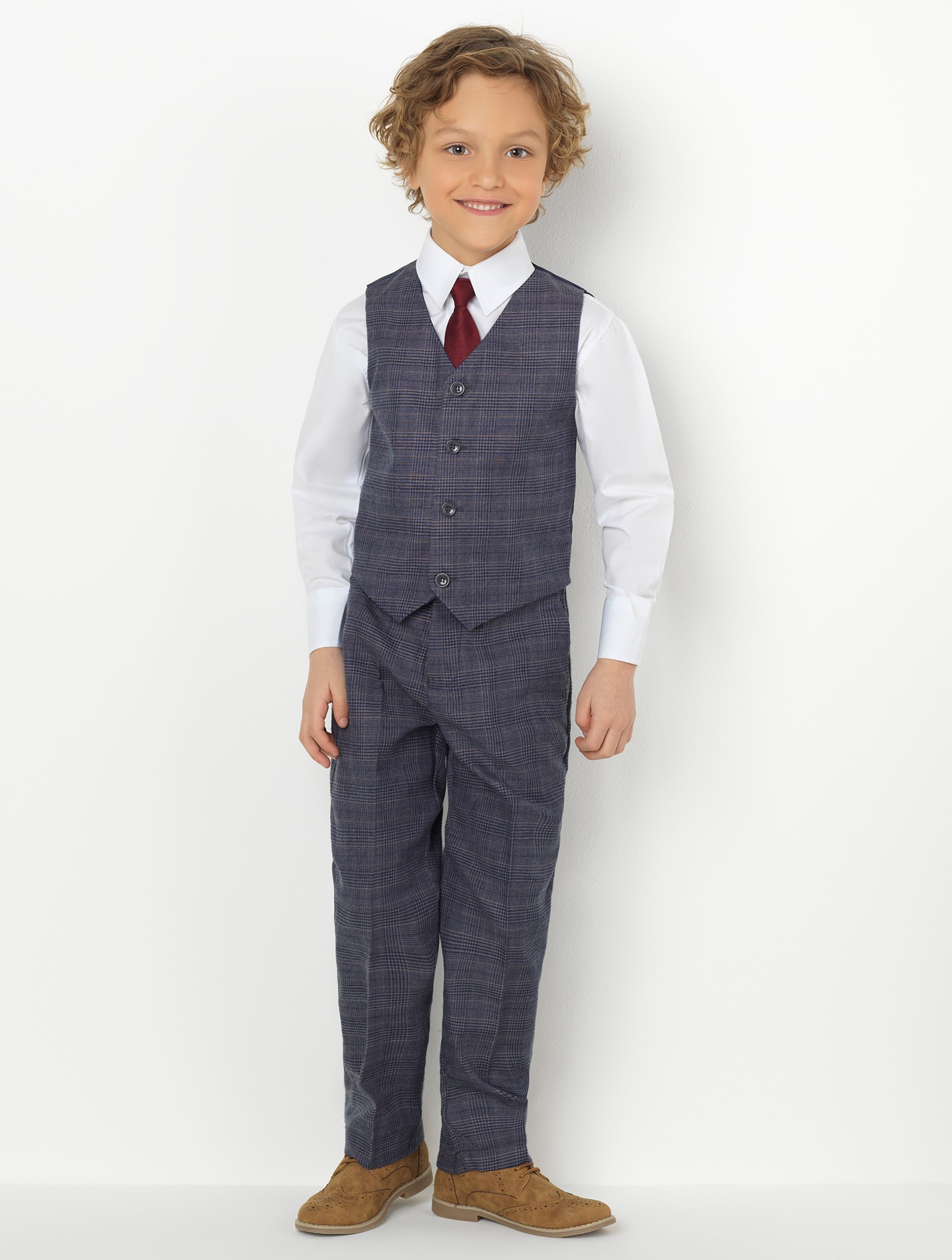Spring Plaid Kids Wedding Tuxedos Handsome 2 Pieces Summer Boy's Pants Suits Flower Boys Formal Wear(Jacket+Pants)