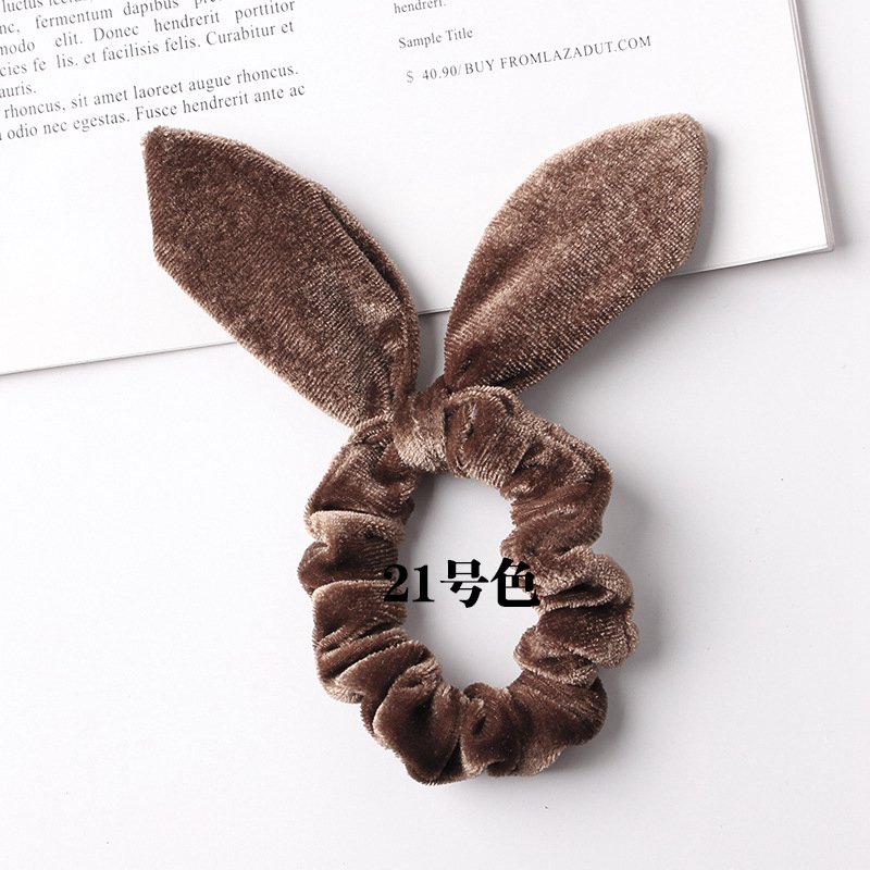 Girl Women Velvet Hair Scrunchies Hair bands Accessories Ponytail Holder Scrunchy Velour Bunny Ears Pleuche Headwear Headband 20PCS FJ3363