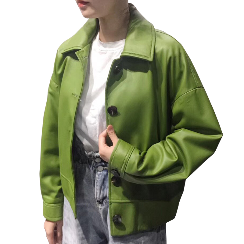 Ladies Real Leather Jacket Women Candy Color Spring Korean Genuine Lambskin Jacket, Beige
Ladies Real Leather Jacket Women Candy Color Spring Korean Genuine Lambskin Jacket, Beige