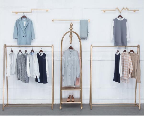 Golden Lichen Rack High-end wedding dress hanger display rack hanging balcony clothing store shelf wall hanging rack landing