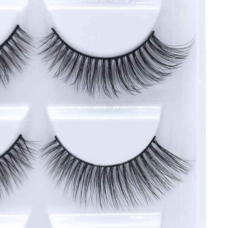 3D mink false eyelashes makeup natural slenderness 5 pairs in set soft eyelashes made by pure hand 100sets/lot DHL free