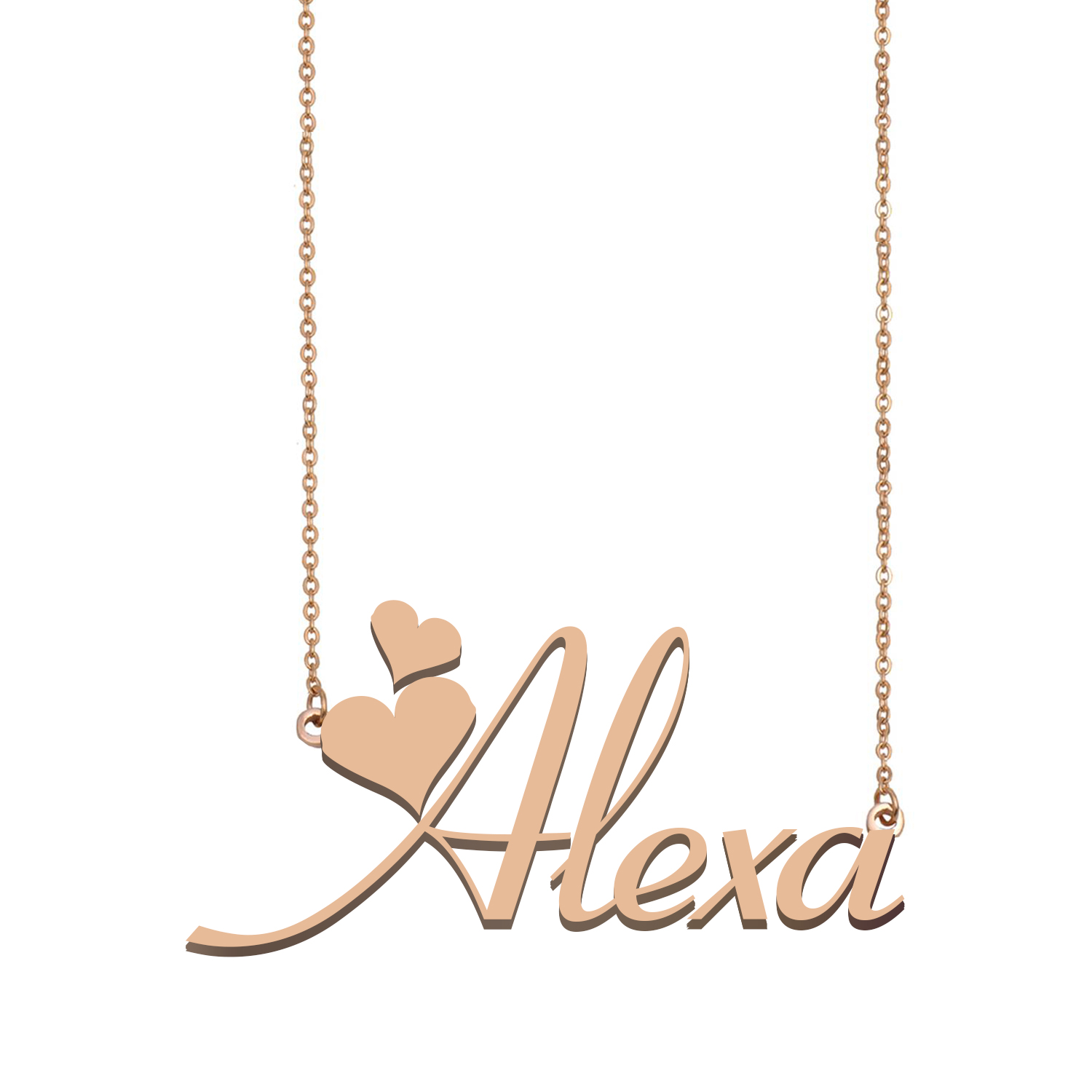Collier de nom Alexa Pendentif pour les femmes Girls d'anniversaire Gift Custom Nameplate Enfants Best Friends Bijoux 18K Gold plaqué inoxydable